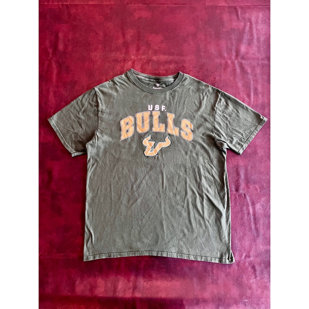 Fanatics USF Bulls T-Shirt Mens Large Green South Florida NCAA Graphic Tee